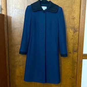 Helene Berman London Blue Wool Blend Coat Size 6 (Like New)